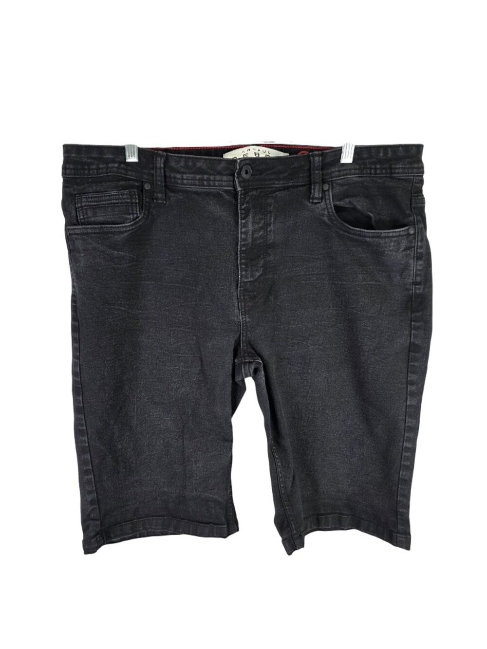 Mens Artful Rebel Black Denim Shorts 12" Inseam Cotton Blend Stretch Size 38